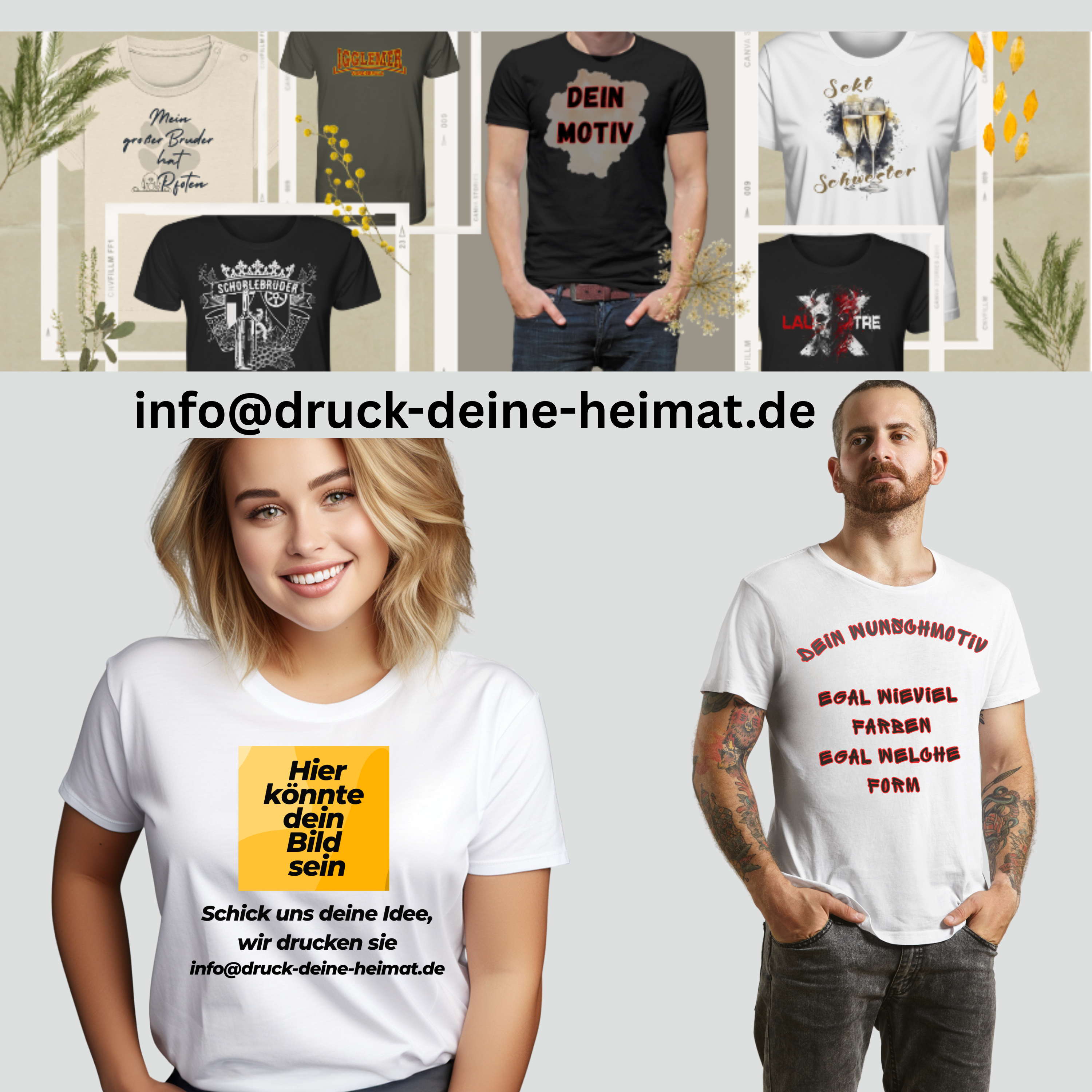 Wunschmotiv einseitig ab