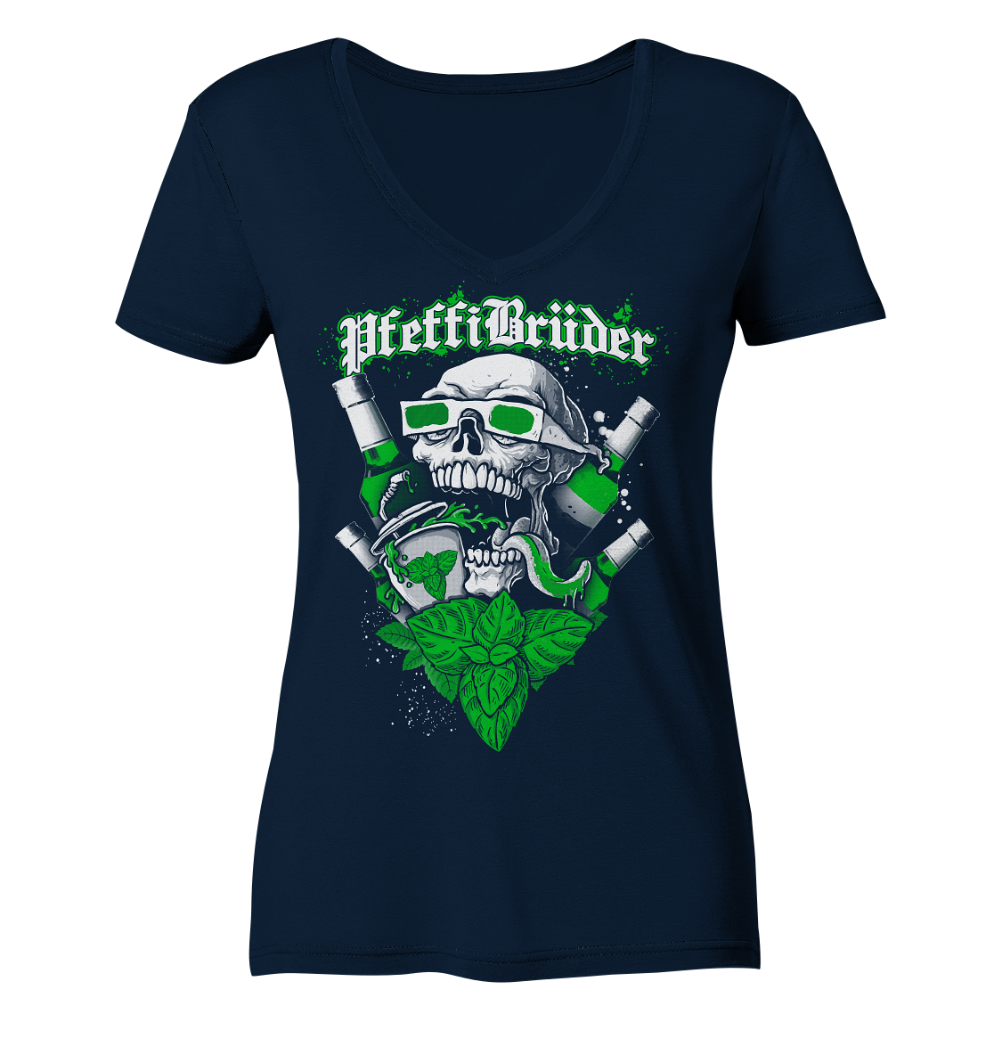 PfeffiBrüder - Skull Frauen V-Neck Shirt