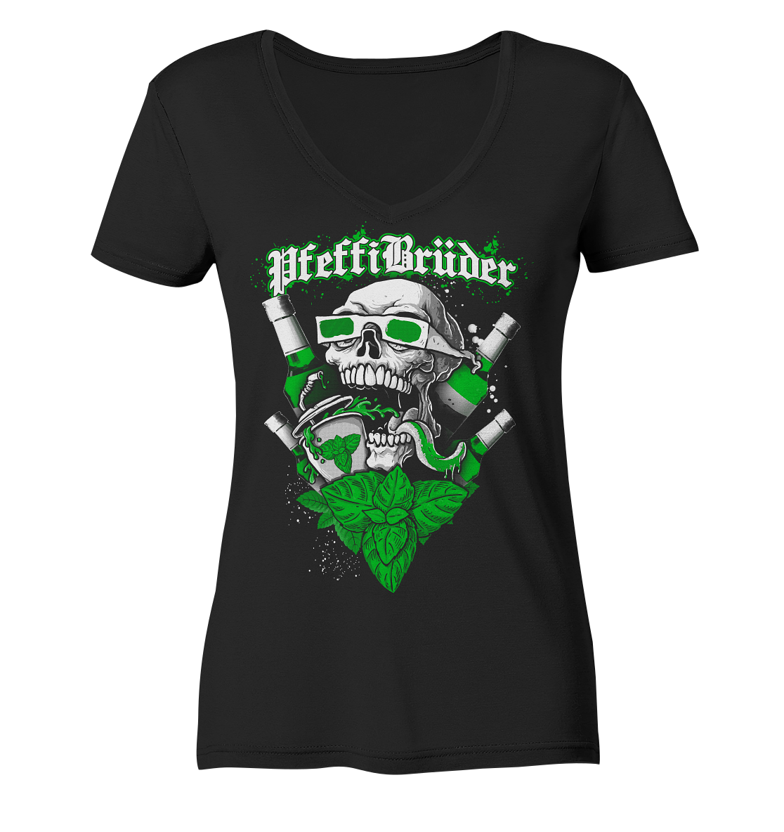 PfeffiBrüder - Skull Frauen V-Neck Shirt