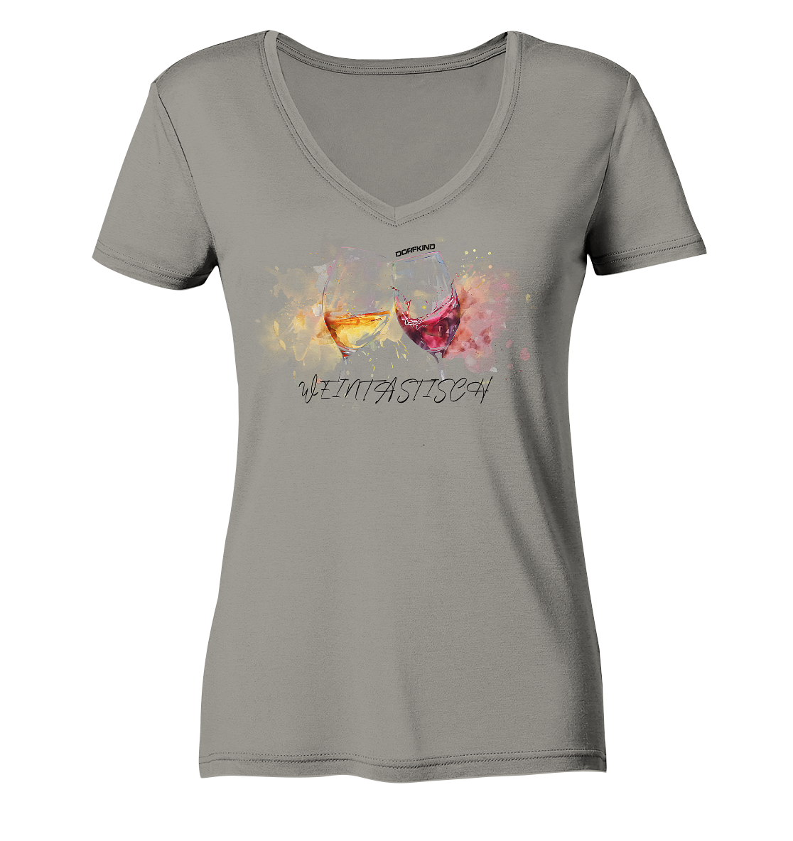 DorfKind - Weintastisch Frauen V-Neck Shirt