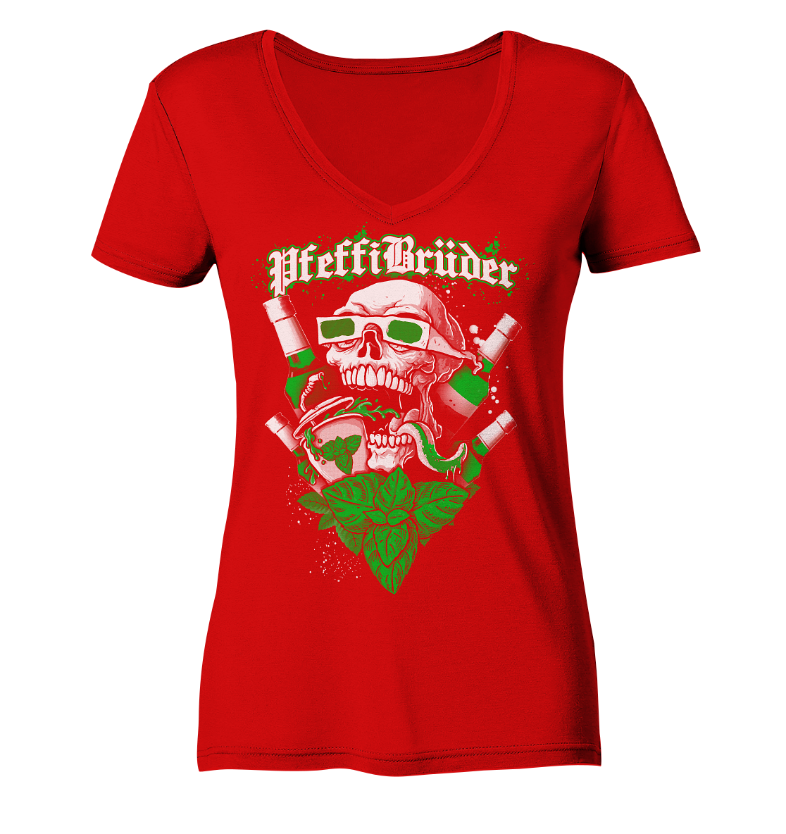 PfeffiBrüder - Skull Frauen V-Neck Shirt