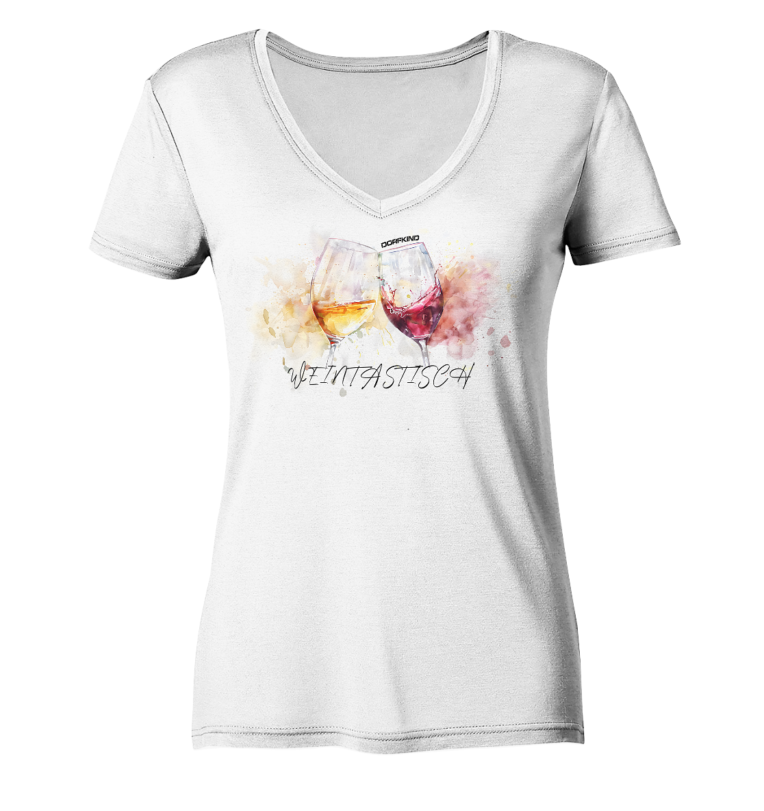 DorfKind - Weintastisch Frauen V-Neck Shirt